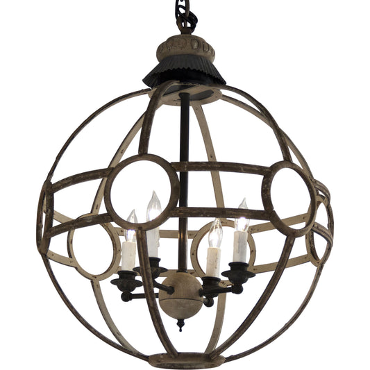 Luca Hanging Light by Zentique in distressed and elm. Made from elm in a modern style.