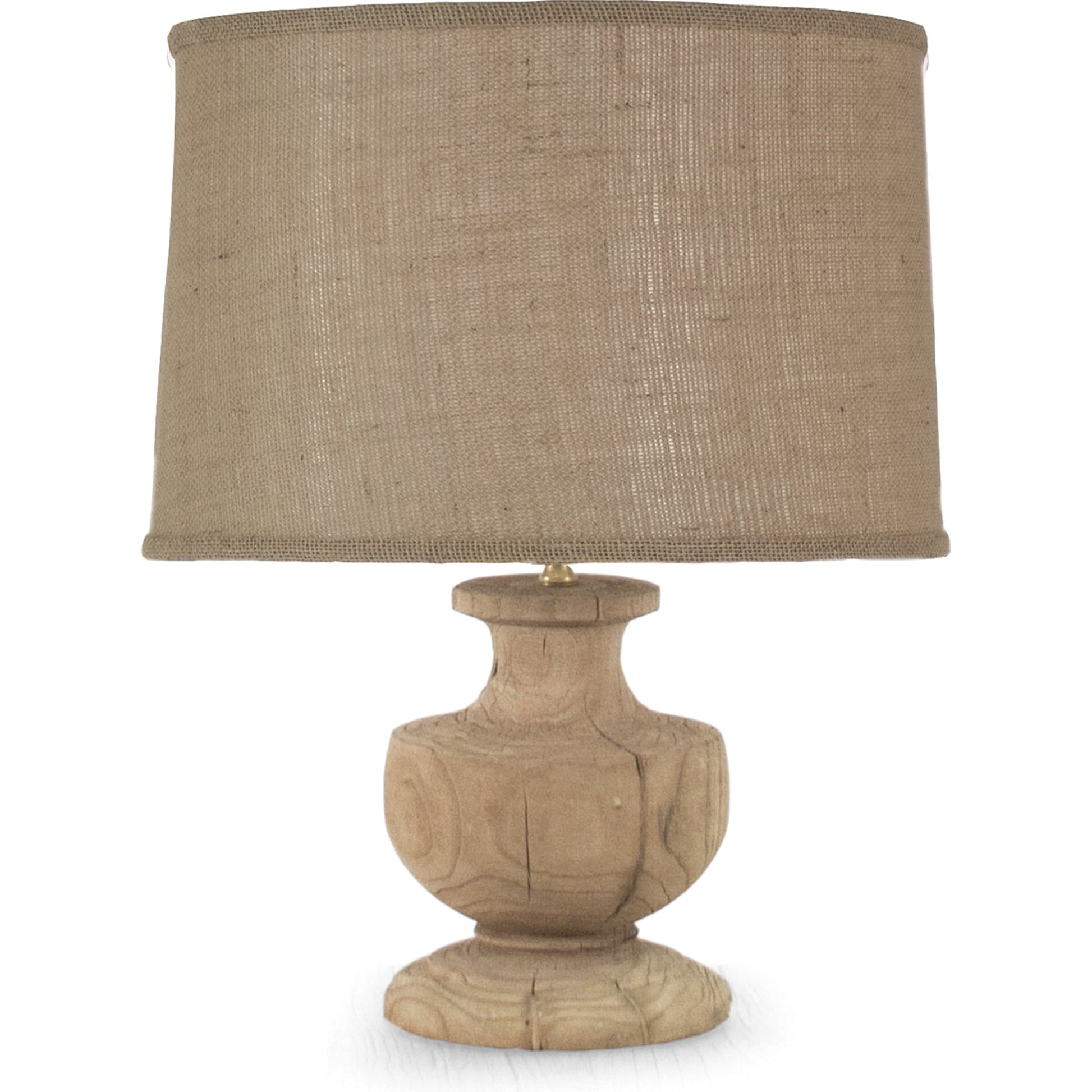 Hudson Lamp by Zentique in burlap shade and elm. Made from elm in a cottage & farmhouse style.