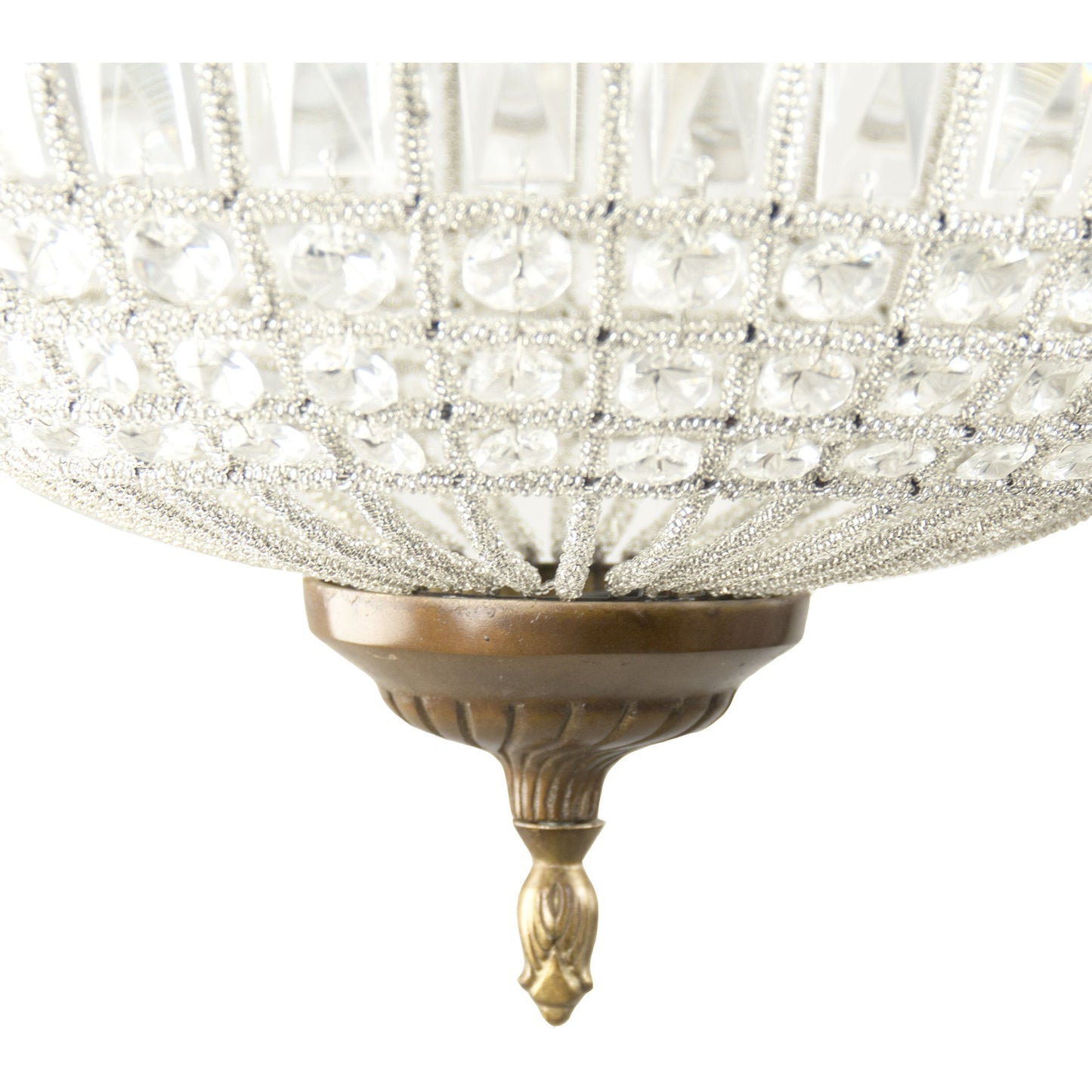 003 S-337019 | Closeup | Dawn Hanging Light by Zentique in distressed gold and crystal, copper. Made from crystal, copper in a cottage & farmhouse style.