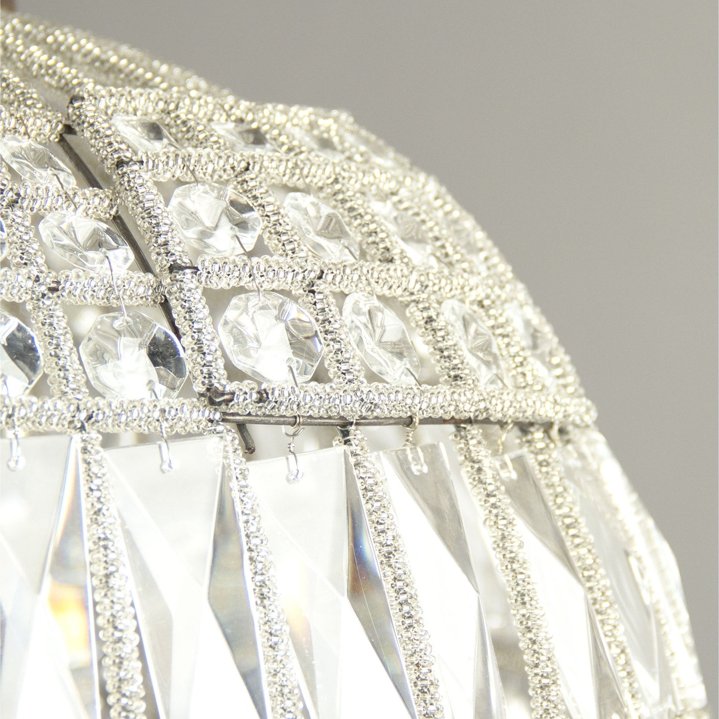 004 S-337019 | Closeup | Dawn Hanging Light by Zentique in distressed gold and crystal, copper. Made from crystal, copper in a cottage & farmhouse style.