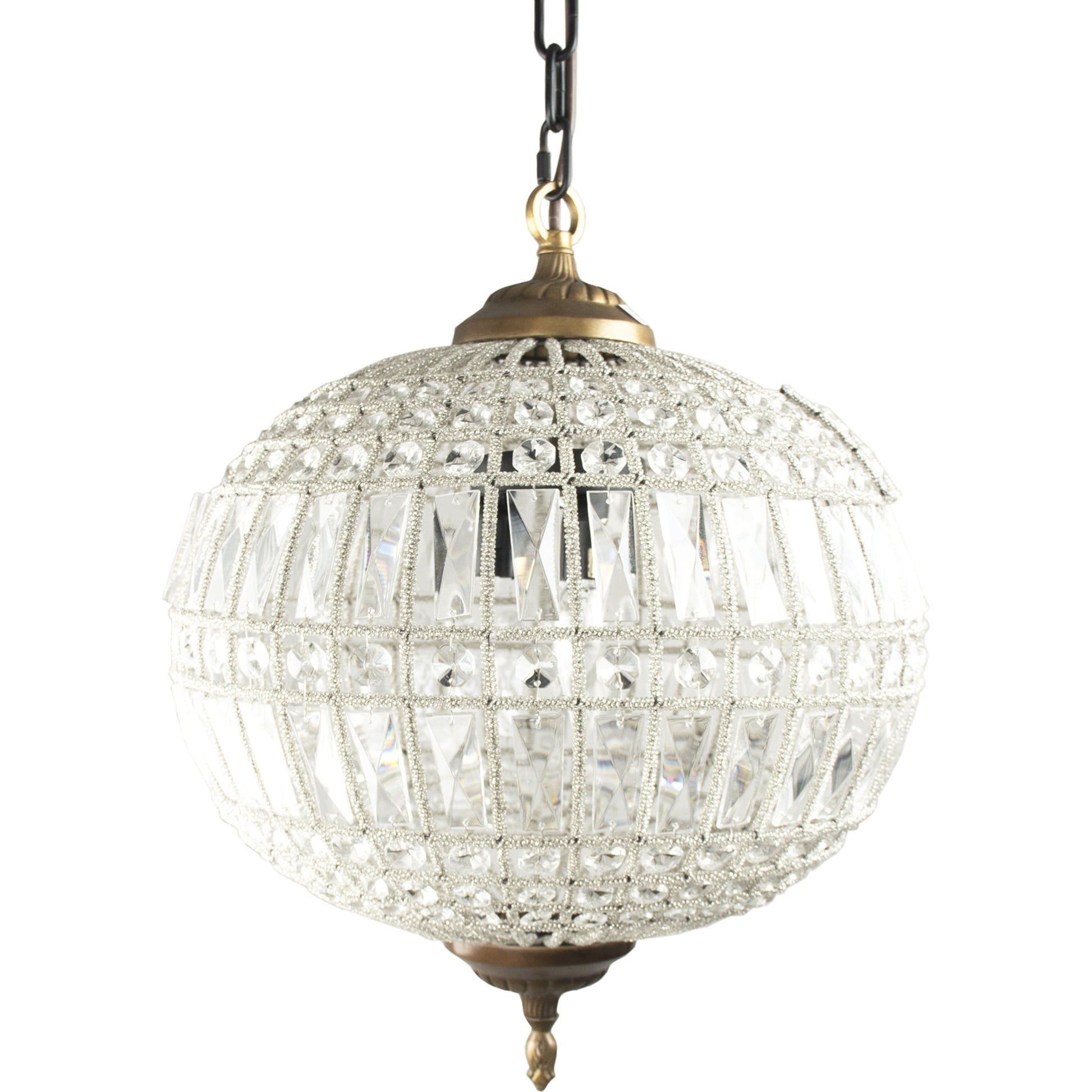 Dawn Hanging Light by Zentique in distressed gold and crystal, copper. Made from crystal, copper in a cottage & farmhouse style.