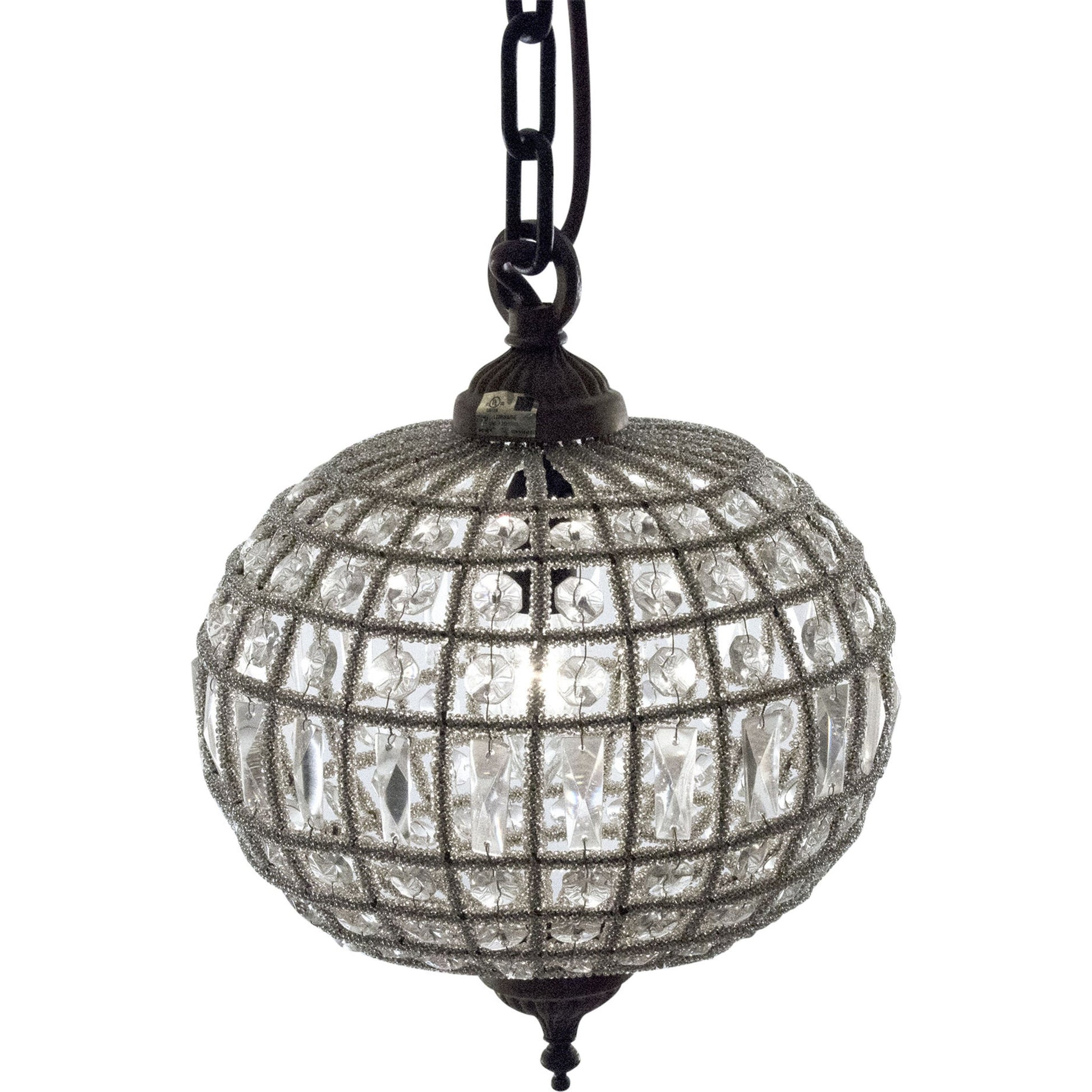 Dawn Hanging Light by Zentique in distressed gold and crystal, copper. Made from crystal, copper in a cottage & farmhouse style.