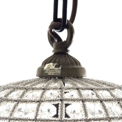 Dawn Hanging Light by Zentique in distressed gold and crystal, copper. Made from crystal, copper in a cottage & farmhouse style.