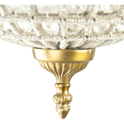 Dawn Hanging Light by Zentique in distressed gold and crystal, copper. Made from crystal, copper in a cottage & farmhouse style.