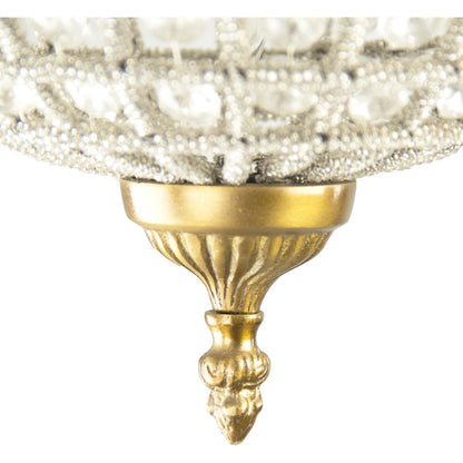 Dawn Hanging Light by Zentique in distressed gold and crystal, copper. Made from crystal, copper in a cottage & farmhouse style.