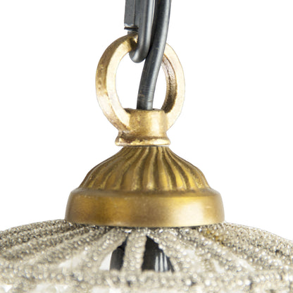 Dawn Hanging Light by Zentique in distressed gold and crystal, copper. Made from crystal, copper in a cottage & farmhouse style.