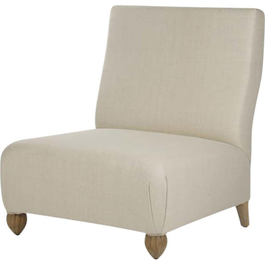 Jolie Slipper Chair by Zentique in beige raw silk and birch, pine, elm. Made from birch, pine, elm in a modern style.