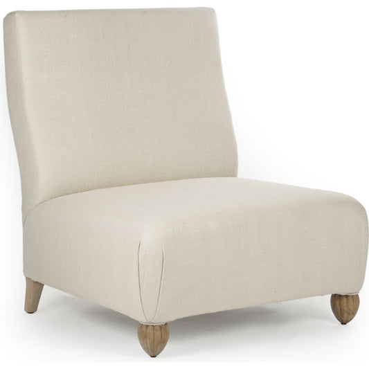 Jolie Slipper Chair by Zentique in beige raw silk and birch, pine, elm. Made from birch, pine, elm in a modern style.