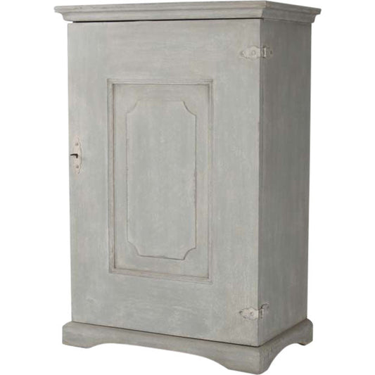 Angelo Cabinet by Zentique in light gray and pine, poplar. Made from pine, poplar in a traditional style.