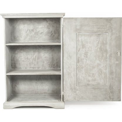 Angelo Cabinet by Zentique in light gray and pine, poplar. Made from pine, poplar in a traditional style.