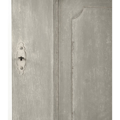 Angelo Cabinet by Zentique in light gray and pine, poplar. Made from pine, poplar in a traditional style.