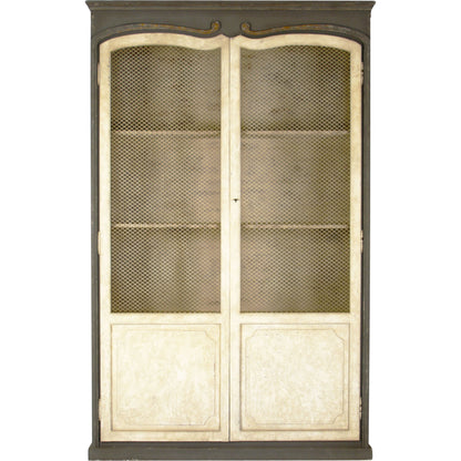 Alexander Cabinet by Zentique in distressed off-white, distressed gray and pine, poplar. Made from pine, poplar in a cottage & farmhouse style.