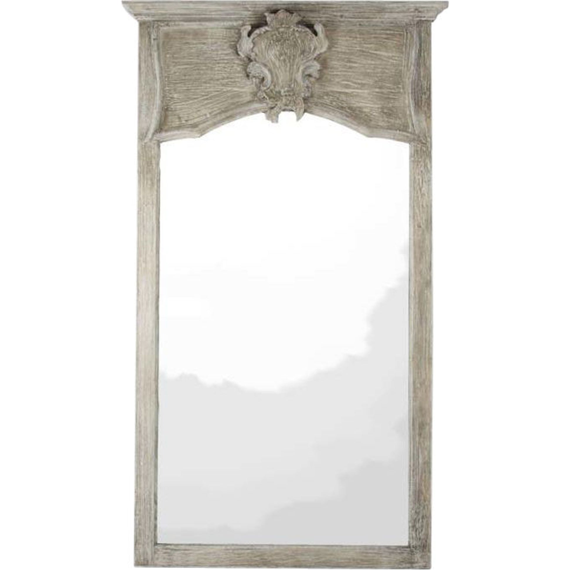 Herbert Mirror by Zentique in gray wash and pine, poplar. Made from pine, poplar in a cottage & farmhouse style.