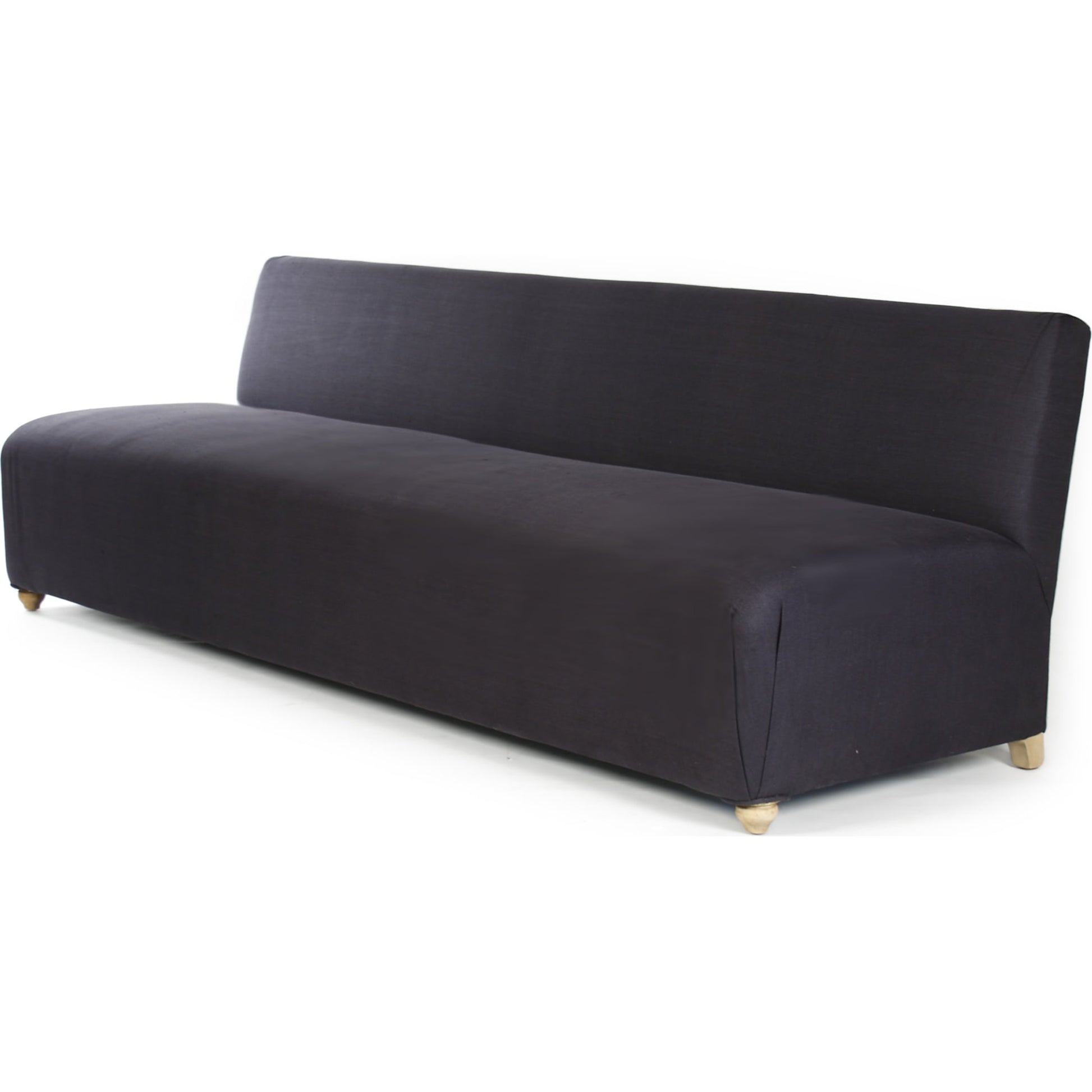 Emeline Sofa by Zentique in navy blue linen and birch, pine. Made from birch, pine in a traditional style.