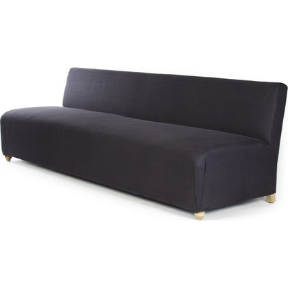 Emeline Sofa by Zentique in navy blue linen and birch, pine. Made from birch, pine in a traditional style.