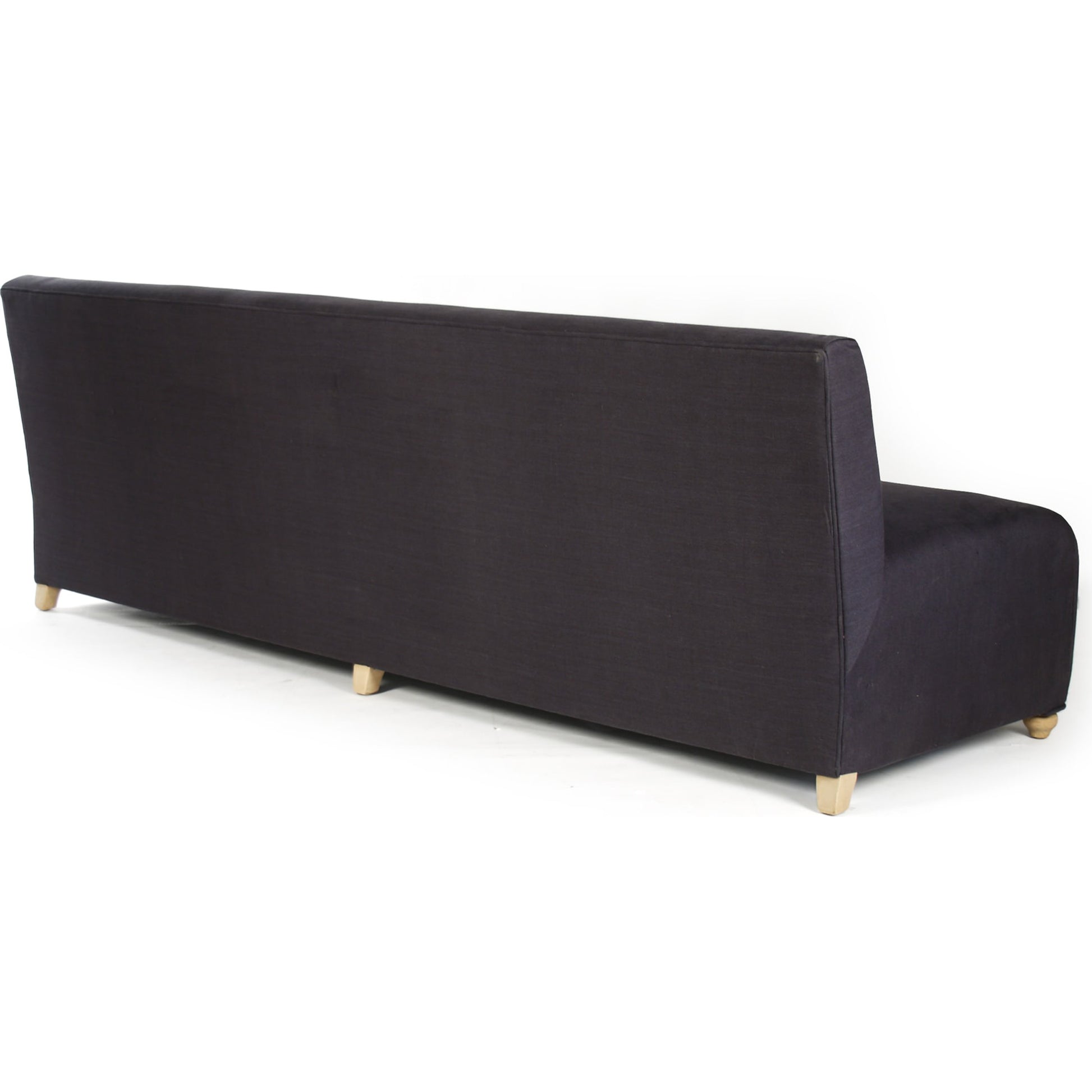 Emeline Sofa by Zentique in navy blue linen and birch, pine. Made from birch, pine in a traditional style.