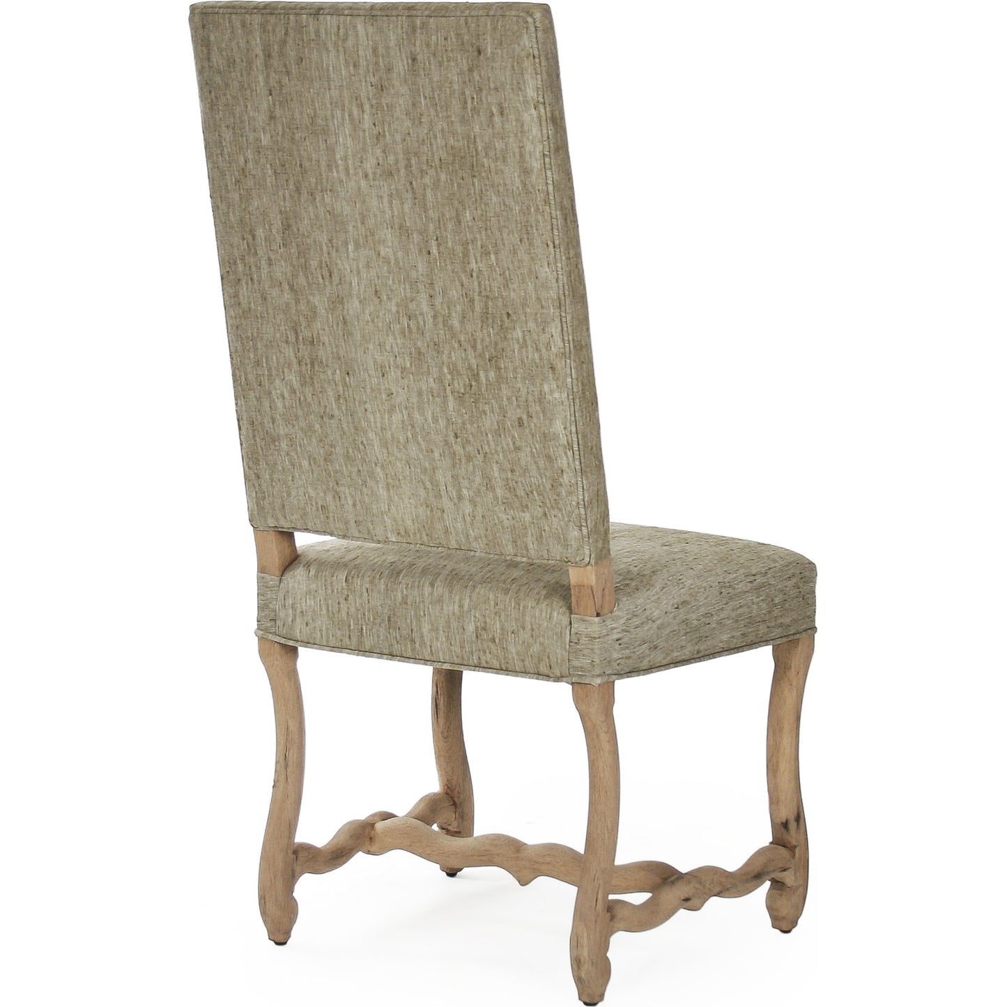 003 S-337170 | Additional Silo | Freija Dining Chair by Zentique in dry natural finish, olive green raw silk and oak. Made from oak in a transitional style.