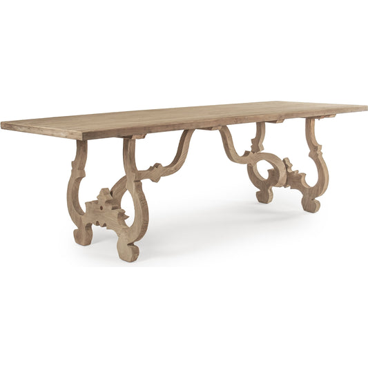 Nantes Dining Table by Zentique in natural and elm, pine. Made from elm, pine in a cottage & farmhouse style.