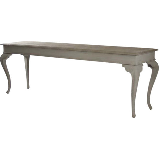 Jermone Console by Zentique in natural top, gray base and birch, elm, poplar. Made from birch, elm, poplar in a traditional style.