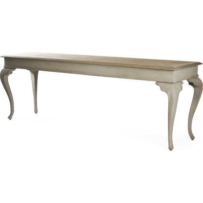 Jermone Console by Zentique in natural top, gray base and birch, elm, poplar. Made from birch, elm, poplar in a traditional style.