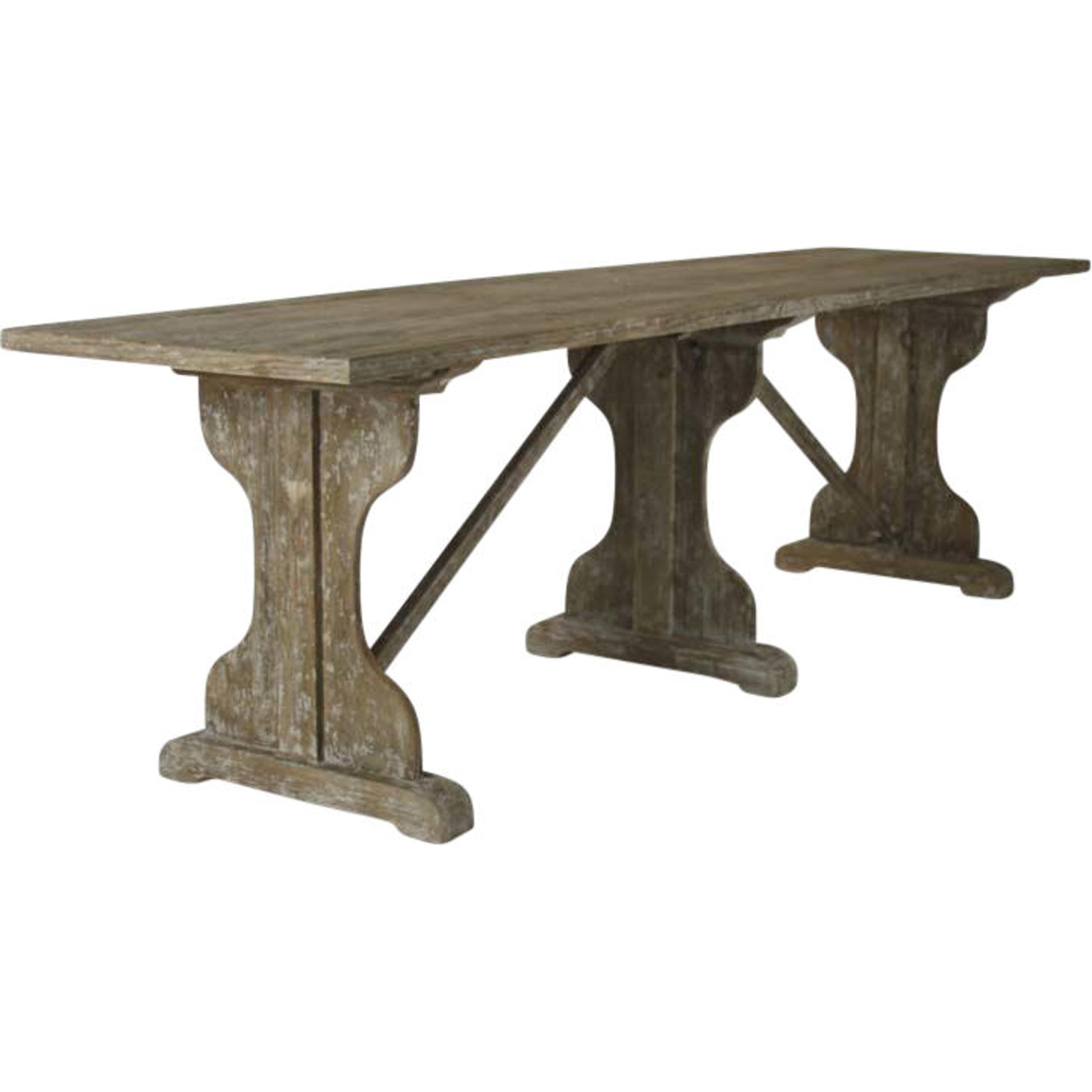 Cabries Console by Zentique in distressed and elm, pine. Made from elm, pine in a cottage & farmhouse style.