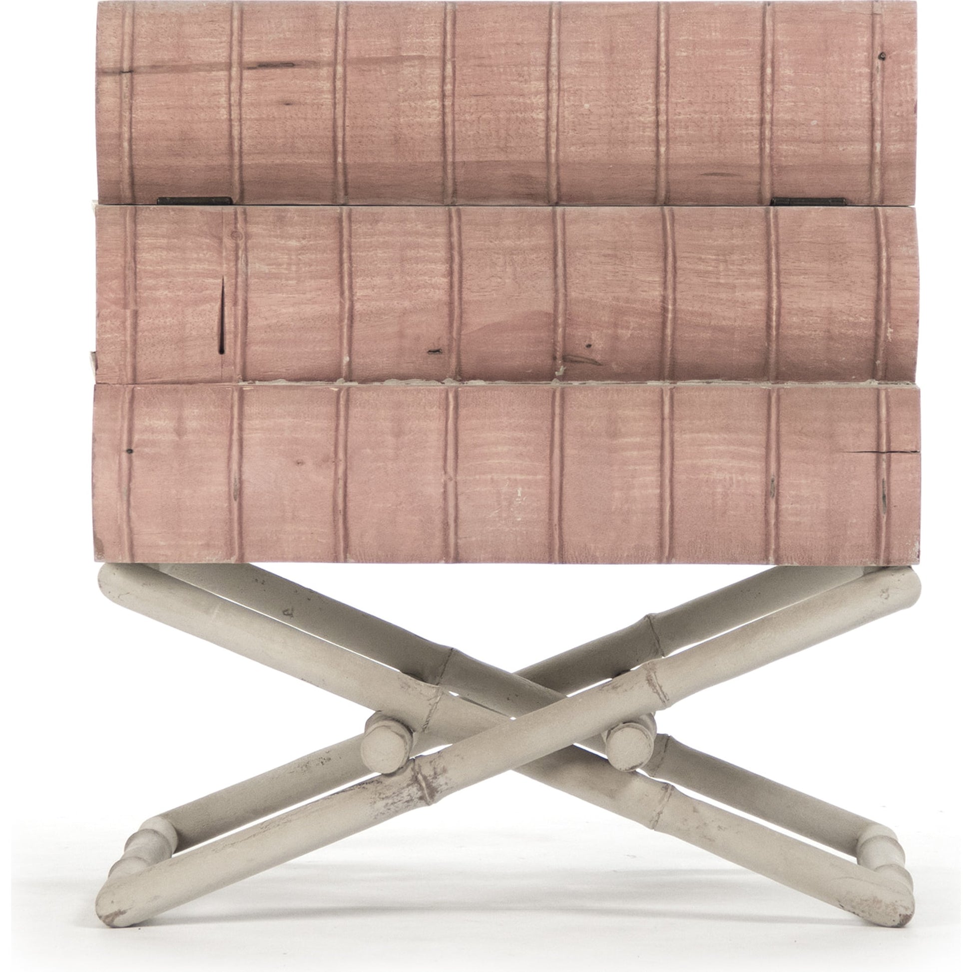 Lyle Side Table by Zentique in off-white, muted red, gold leaf and birch, poplar. Made from birch, poplar in a eclectic & global style.