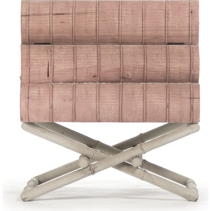 Lyle Side Table by Zentique in off-white, muted red, gold leaf and birch, poplar. Made from birch, poplar in a eclectic & global style.