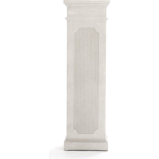 Stander Pedestal by Zentique in off-white and birch, poplar. Made from birch, poplar in a modern style.