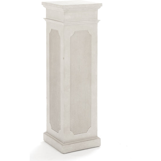 Stander Pedestal by Zentique in off-white and birch, poplar. Made from birch, poplar in a modern style.