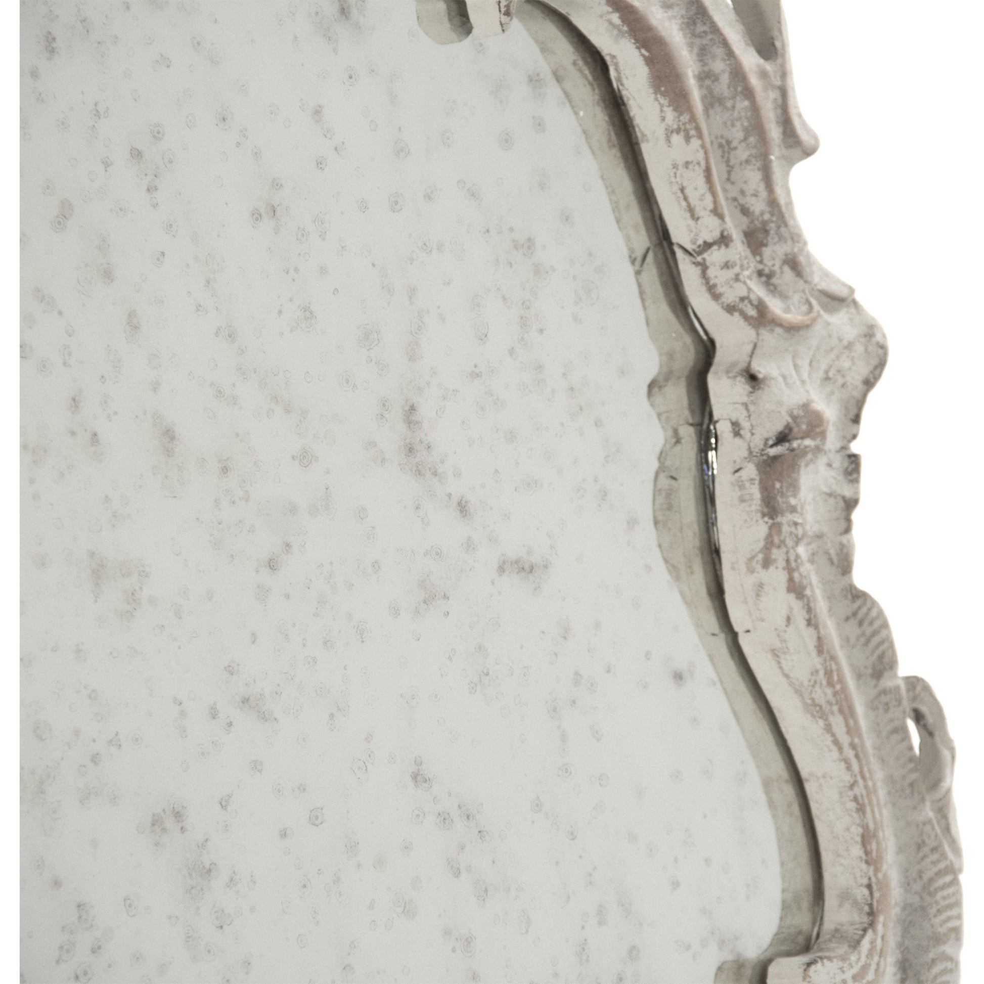 Becky Mirror by Zentique in distressed off-white and oak. Made from oak in a traditional style.