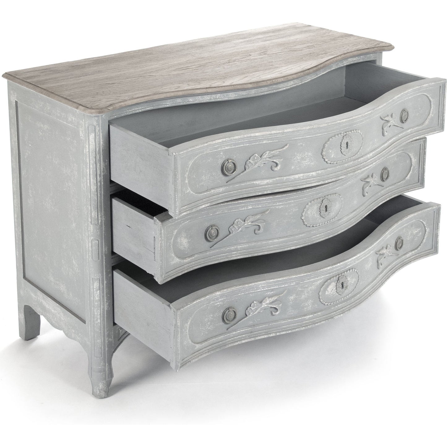 002 S-337538 | Additional Silo | Lennon Chest by Zentique in dry natural top, distressed blue gray base and birch, poplar, elm. Made from unique in a traditional style.