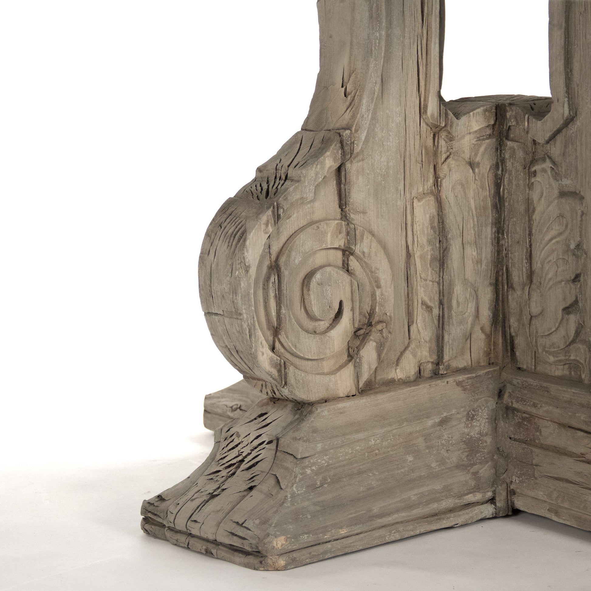 Adam Table by Zentique in weathered and poplar, elm. Made from poplar, elm in a transitional style.