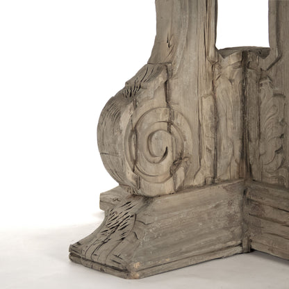 Adam Table by Zentique in weathered and poplar, elm. Made from poplar, elm in a transitional style.