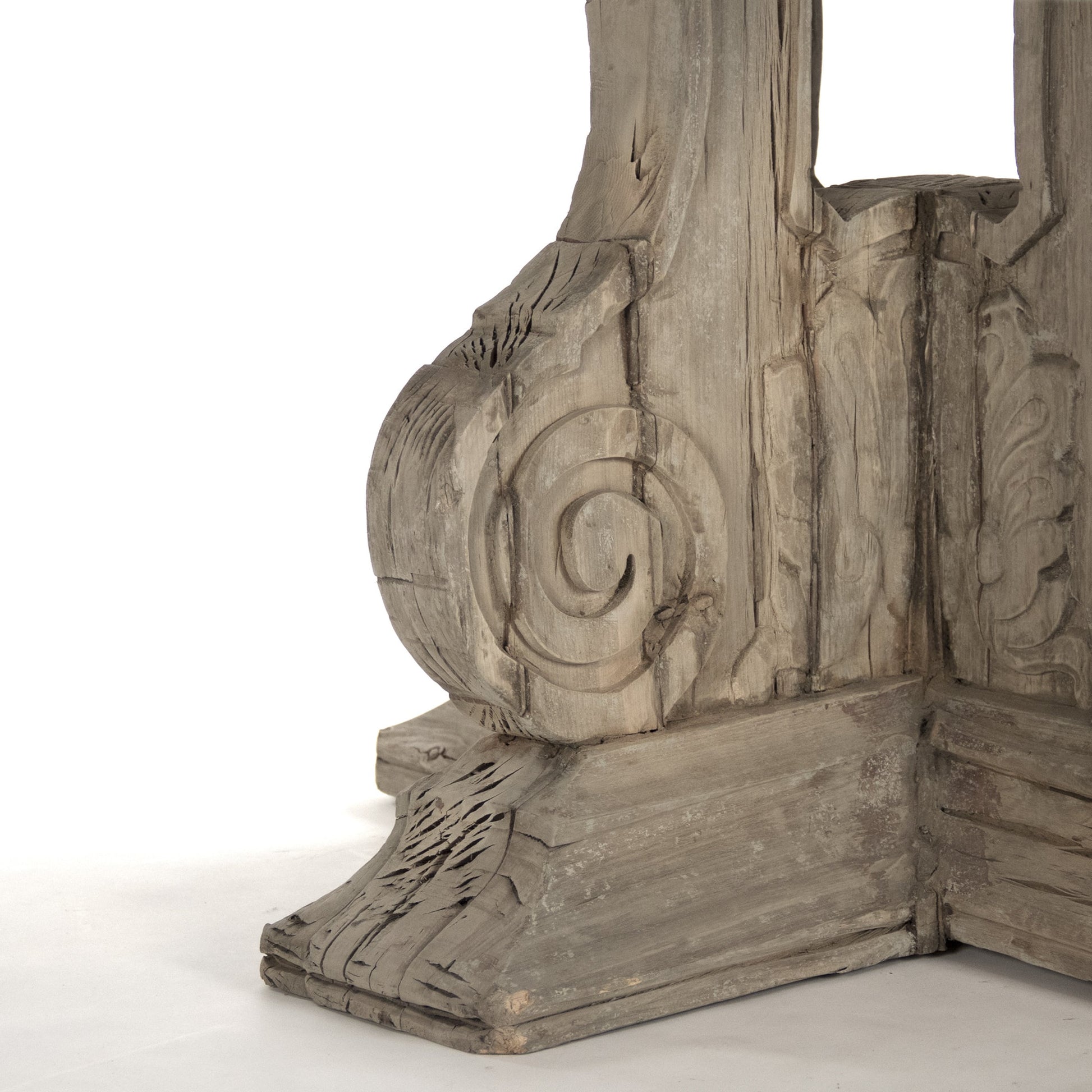 Adam Table by Zentique in weathered and poplar, elm. Made from poplar, elm in a transitional style.