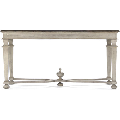 Tiffany Table by Zentique in distressed brown top, distressed off-white base and birch. Made from birch in a cottage & farmhouse style.
