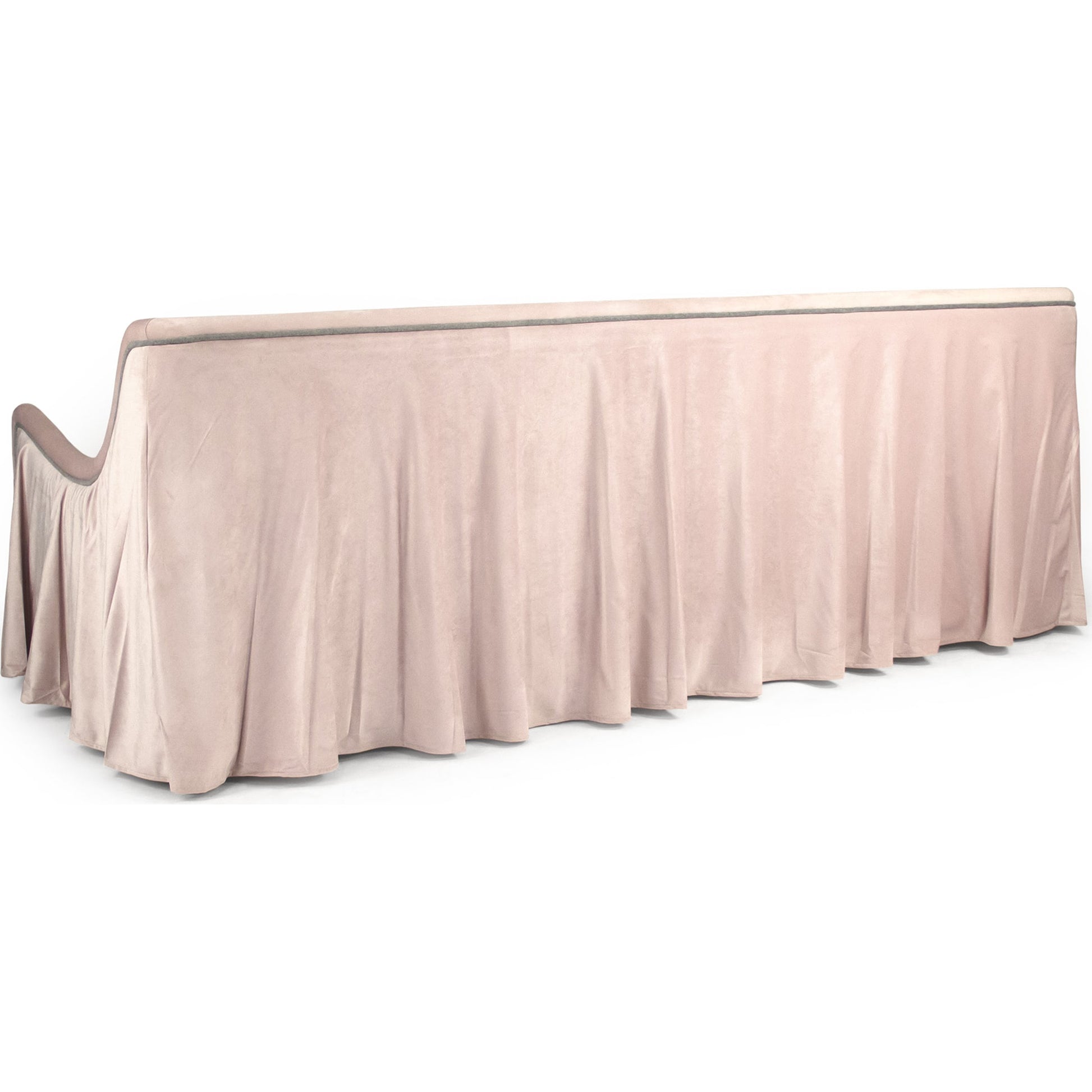 Audrey Sofa by Zentique in pink velvet and pine. Made from birch in a traditional style.