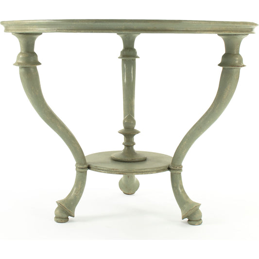 Quennel Table by Zentique in distressed sage and birch, plywood. Made from birch, plywood in a traditional style.
