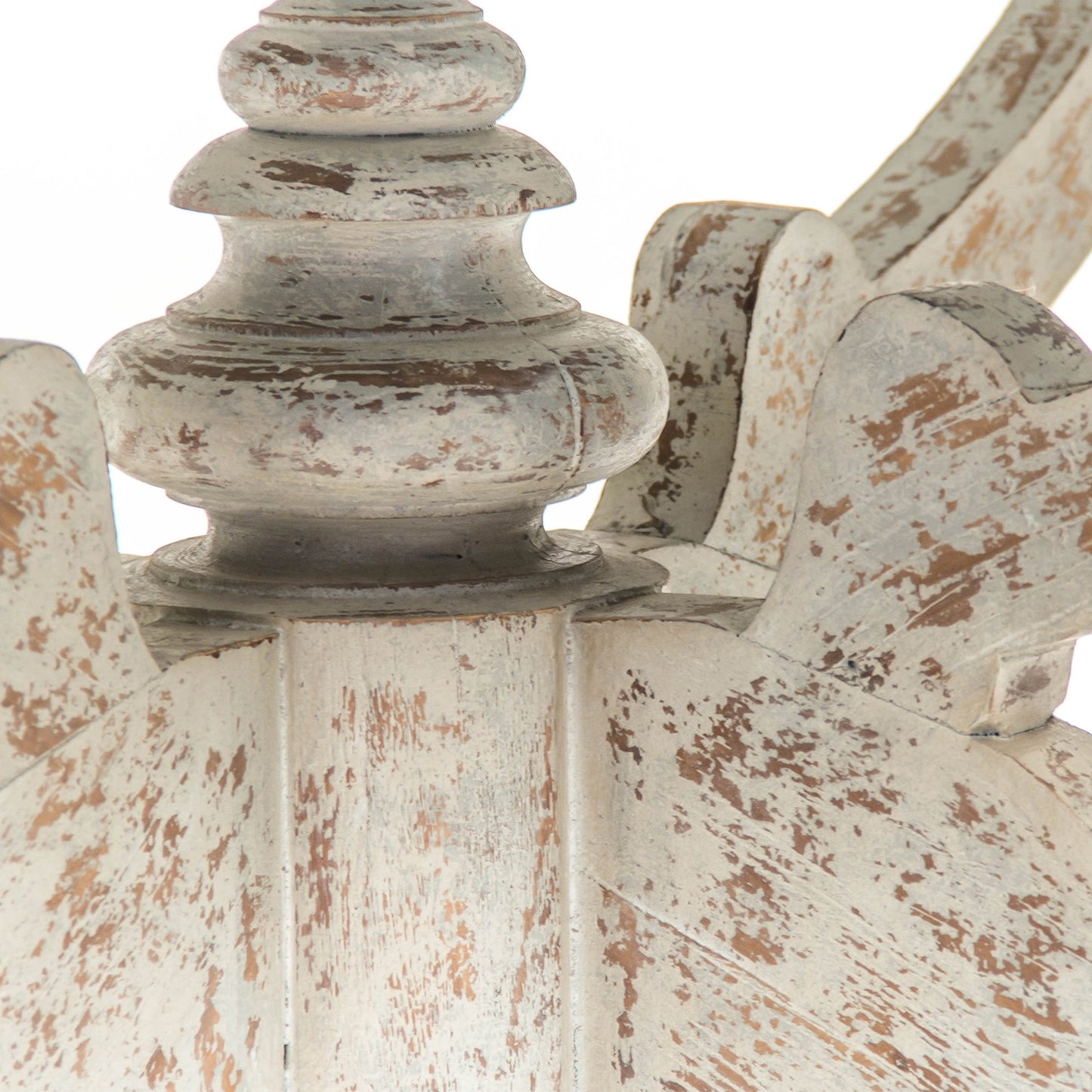 007 S-338143 | Closeup | Provence Dining Table by Zentique in natural top, distressed gray and elm. Made from elm in a traditional style.