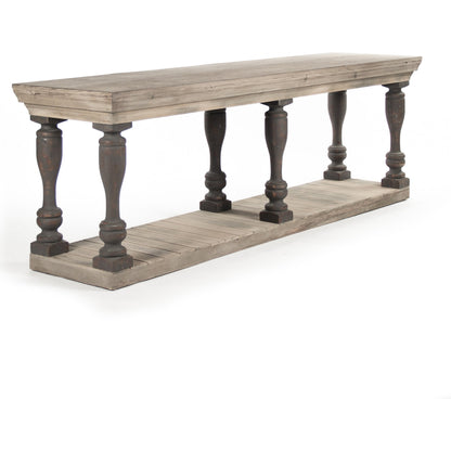 Bartek Console by Zentique in weathered and elm, pine wood. Made from elm, pine wood in a cottage & farmhouse style.