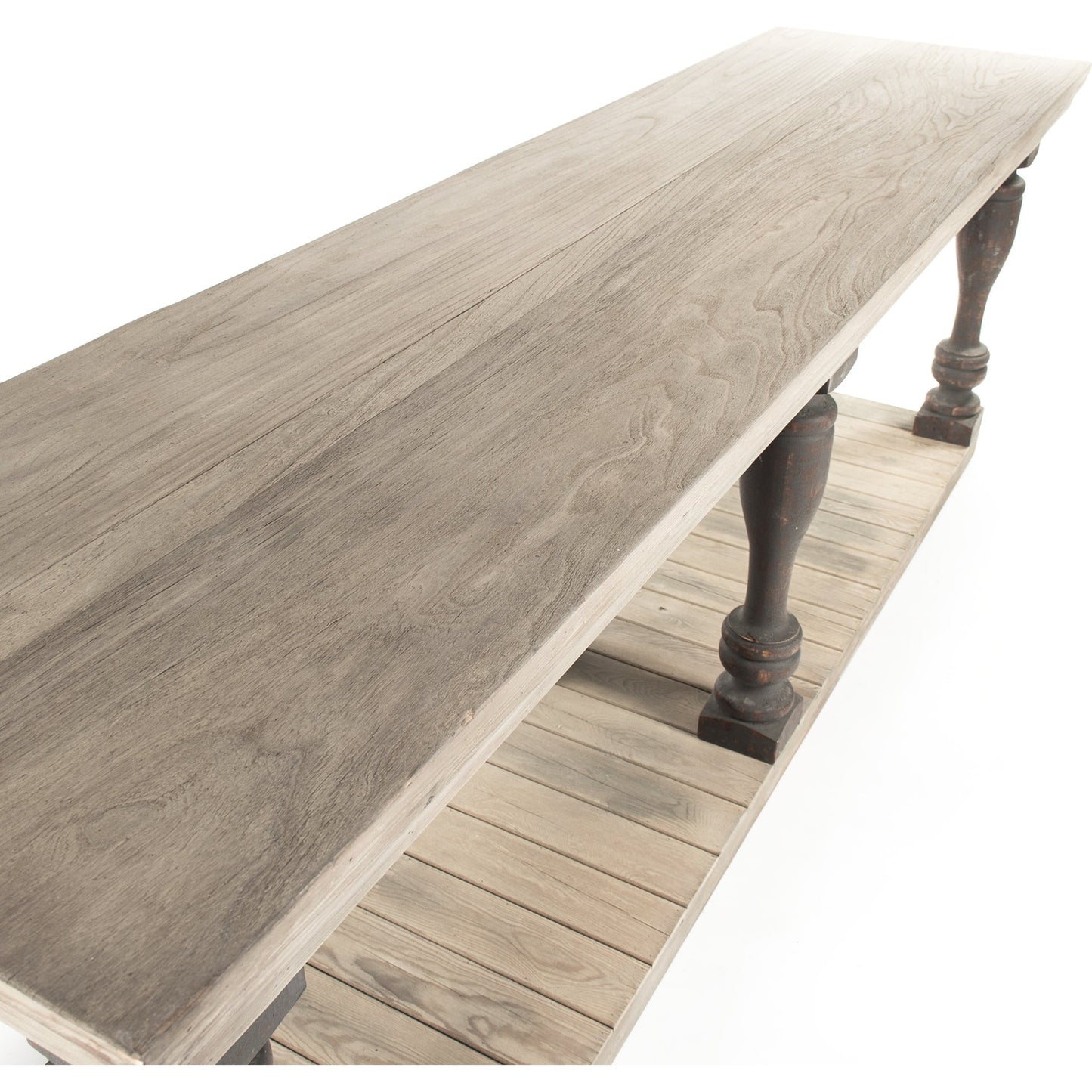 009 S-336670 | Closeup | Bartek Console by Zentique in weathered and elm, pine wood. Made from elm, pine wood in a cottage & farmhouse style.