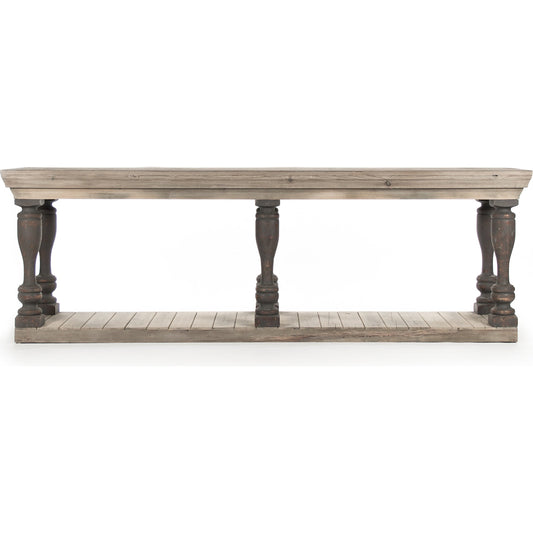 Bartek Console by Zentique in weathered and elm, pine wood. Made from elm, pine wood in a cottage & farmhouse style.