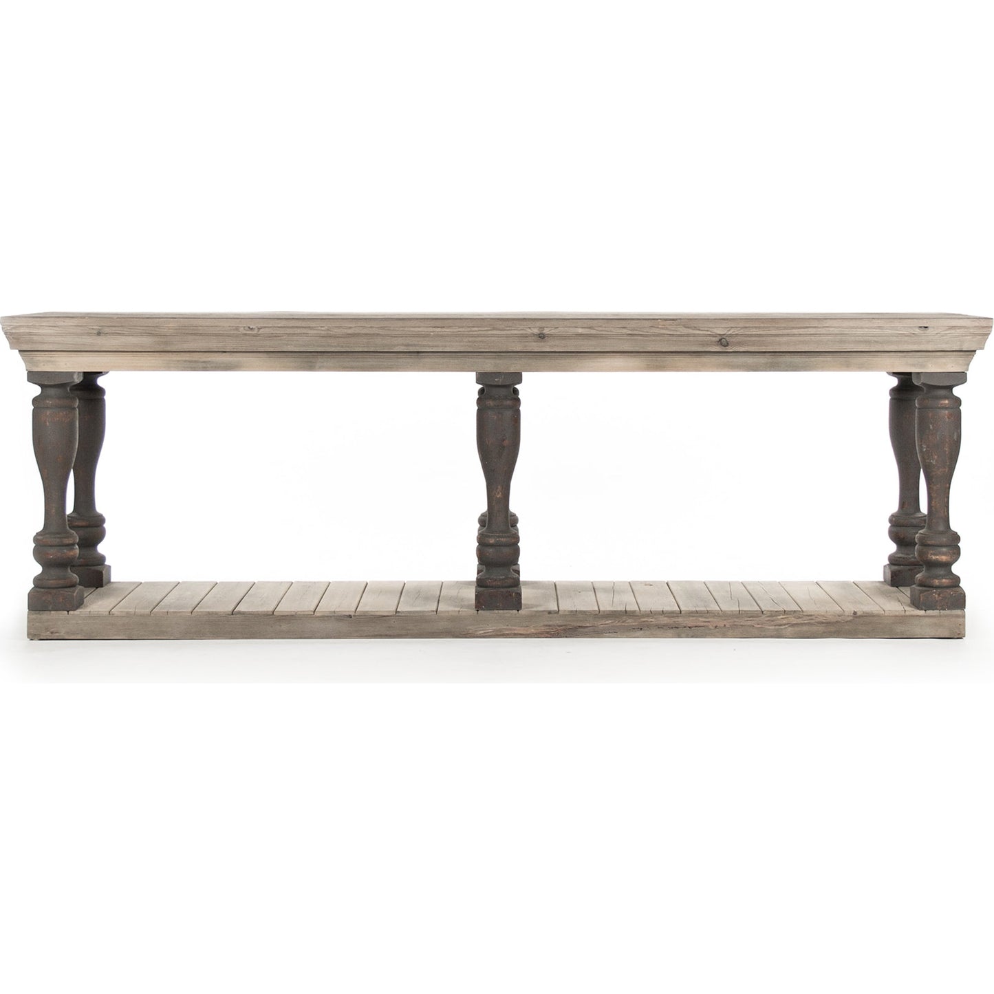 003 S-336670 | Closeup | Bartek Console by Zentique in weathered and elm, pine wood. Made from elm, pine wood in a cottage & farmhouse style.