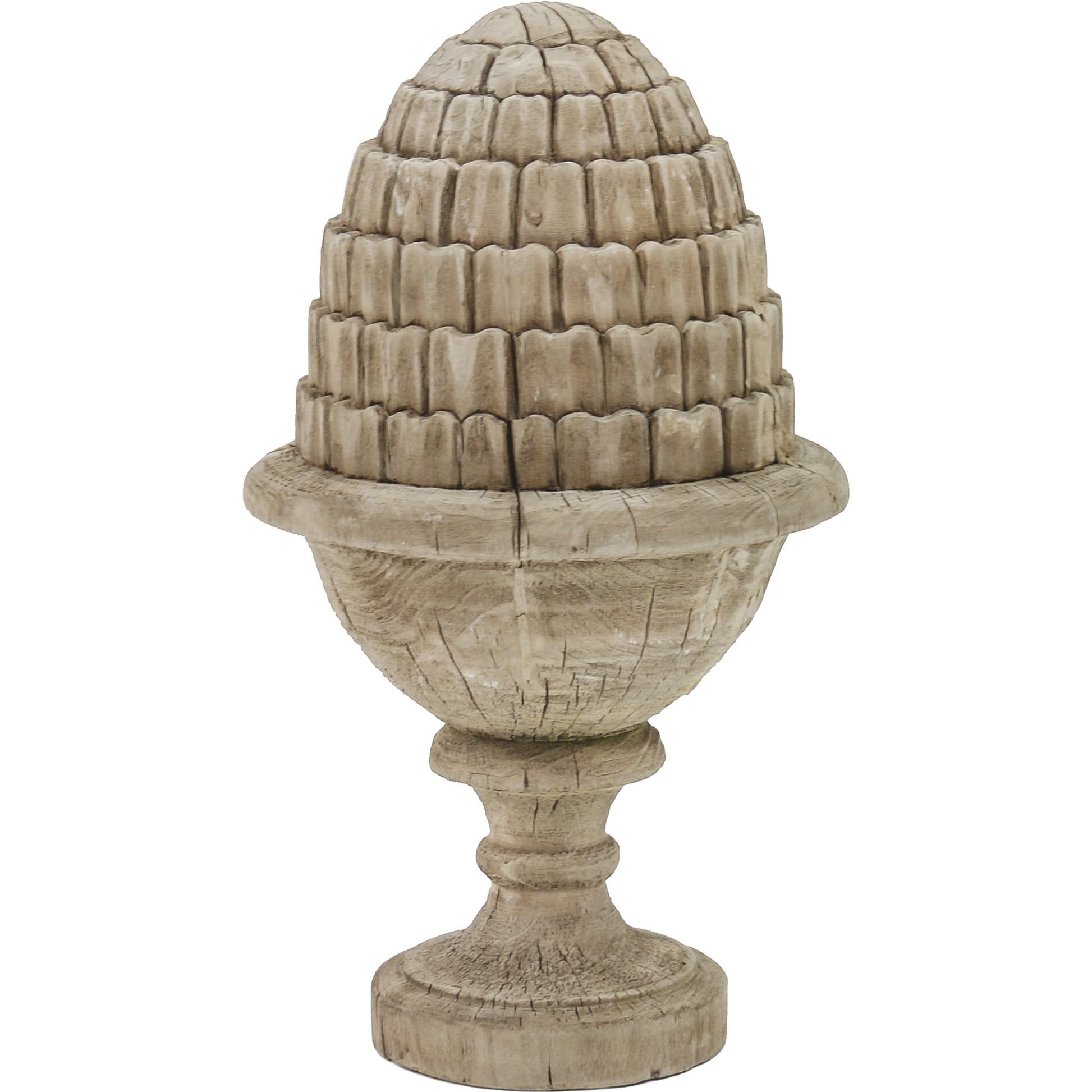 Lucus Wooden Urn by Zentique in dry natural finish and poplar. Made from poplar in a cottage & farmhouse style.