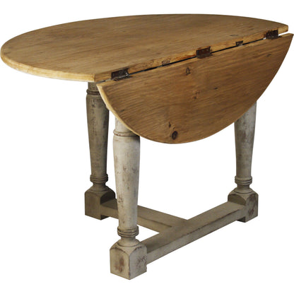Prague Table by Zentique in natural top, distressed gray base and elm, birch. Made from elm, birch in a traditional style.