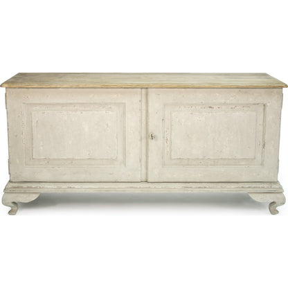 Hudson Buffet by Zentique in natural top, distressed taupe base and pine, poplar, elm. Made from pine, poplar, elm in a traditional style.