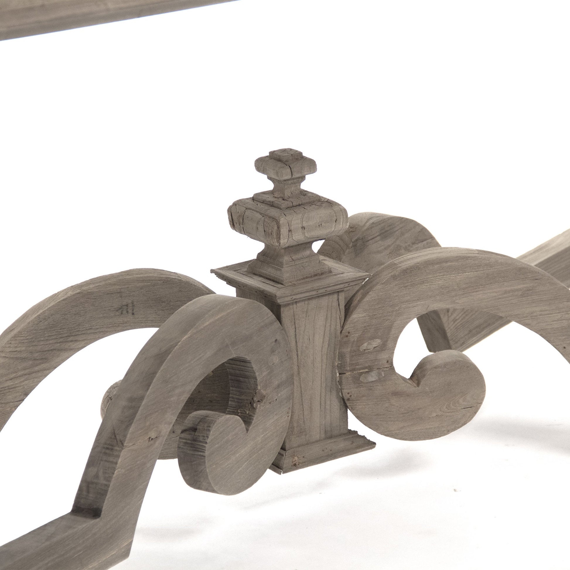 Grover Dining Table by Zentique in dry natural elm and elm. Made from elm in a traditional style.