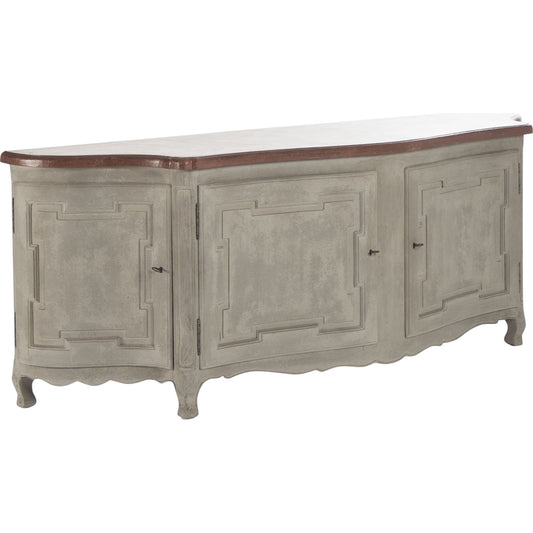 St Lovis Chest by Zentique in burnt umber top, weathered gray base and birch, poplar. Made from birch, poplar in a traditional style.