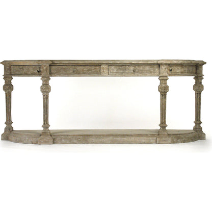 Rockford Console by Zentique in distressed and elm. Made from elm in a traditional style.