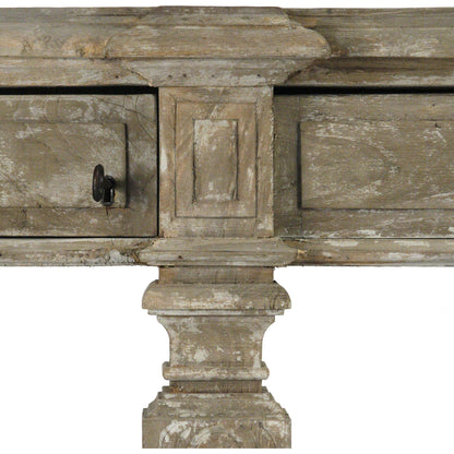 Rockford Console by Zentique in distressed and elm. Made from elm in a traditional style.