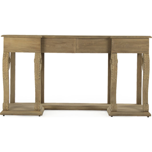 Beale Desk by Zentique in dry natural finish and wood. Made from wood in a transitional style.